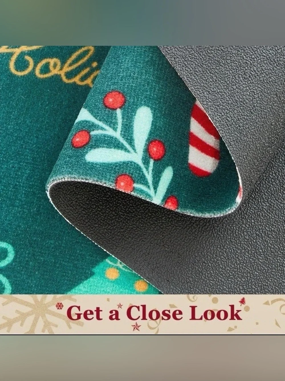Christmas Welcome Door Mat Happy Holidays Gingerbread Design 24